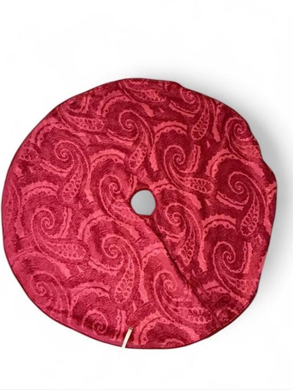 Christmas Thanksgiving Large Red Paisley Tree Skirt - Holiday Home Accent